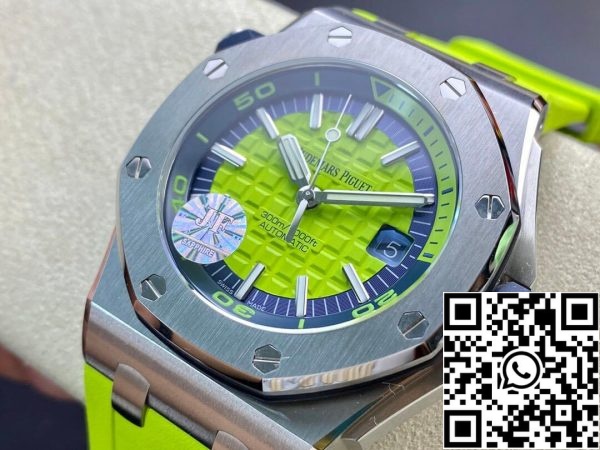 Audemars Piguet Royal Oak Offshore Diver 15710ST OO A038CA 01 JF Factory 1 1 Best Edition Sveitsin ETA3120 vihreä kuvioitu kellotaulu EU kellokauppa 5927 Audemars Piguet Royal Oak Offshore Diver 15710ST.OO.A038CA.01 JF Factory 1:1 Best Edition Sveitsin ETA3120 vihreä kuvioitu kellotaulu