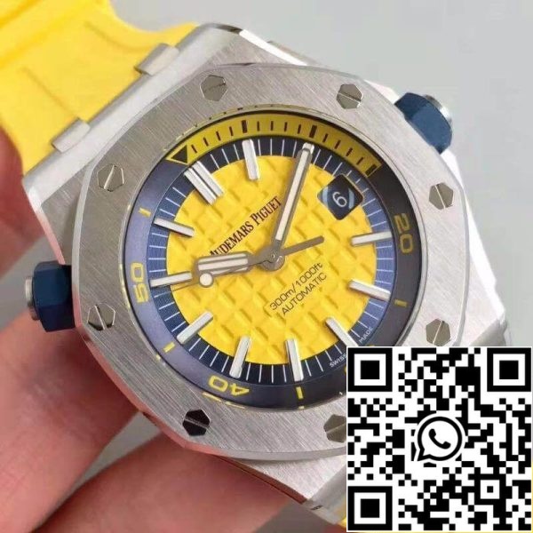 Audemars Piguet Royal Oak Offshore Diver 15710ST OO A051CA 01 JF Factory 1:1 Best Edition Swiss ETA3120 Yellow Textured Dial EU Watch Store 3164 Audemars Piguet Royal Oak Offshore Diver 15710ST.OO.A051CA.01 JF Factory 1:1 Best Edition Swiss ETA3120 Yellow Textured Dial