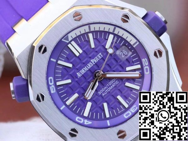 Audemars Piguet Royal Oak Offshore Diver 15710ST OO A077CA 01 1 1 Migliore edizione svizzera ETA3120 Superlumed Quadrante viola testurizzato EU Watch Store 2662 Audemars Piguet Royal Oak Offshore Diver 15710ST.OO.A077CA.01 1:1 Migliore edizione svizzera ETA3120 Superlumed Quadrante viola testurizzato