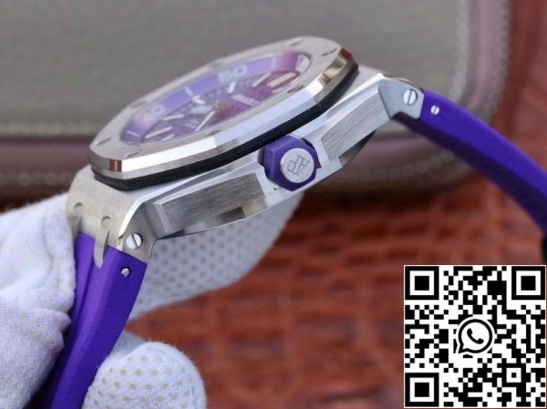 Audemars Piguet Royal Oak Offshore Diver 15710ST OO A077CA 01 1 1 Najboljša izdaja švicarski ETA3120 Superlumed Purple teksturirana številčnica EU Watch Store 6482 Audemars Piguet Royal Oak Offshore Diver 15710ST.OO.A077CA.01 1:1 Najboljša izdaja švicarski ETA3120 Superlumed Purple teksturirana številčnica