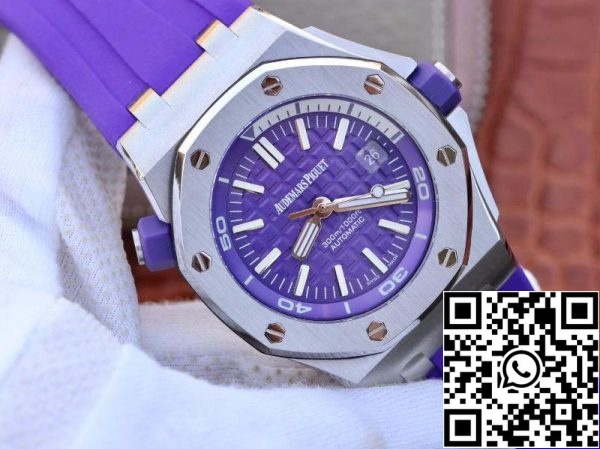 Audemars Piguet Royal Oak Offshore Diver 15710ST OO A077CA 01 1 1 Migliore edizione svizzera ETA3120 Superlumed Quadrante viola testurizzato EU Watch Store 7479 Audemars Piguet Royal Oak Offshore Diver 15710ST.OO.A077CA.01 1:1 Migliore edizione svizzera ETA3120 Superlumed Quadrante viola testurizzato