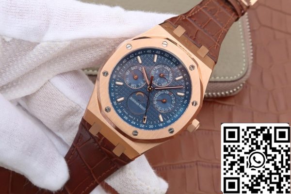 Audemars Piguet Royal Oak Perpetual Calendar 26574 1 1 Best Edition JF Factory Rose Gold Blue Dial EU Watch Store 6538 Audemars Piguet Royal Oak Perpetual Calendar 26574 1:1 Best Edition JF Factory Rose Gold Blue Dial