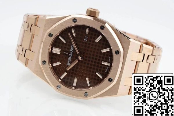 Audemars Piguet Royal Oak Quartz 33MM 67650OR OO 1261OR 01 1 1 Best Edition ZF Factory Quadrante Marrone Negozio di orologi UE 8245 Audemars Piguet Royal Oak Quartz 33MM 67650OR.OO.1261OR.01 1:1 Best Edition ZF Factory Quadrante Marrone