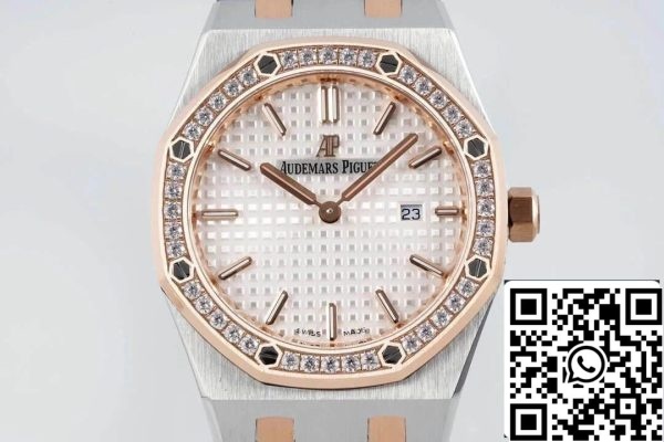 Audemars Piguet Royal Oak Quartz 33MM 67651SR ZZ 1261SR 01 1 1 Best Edition ZF Factory valkoinen soittaa EU Watch Store 2831 Audemars Piguet Royal Oak Quartz 33MM 67651SR.ZZ.1261SR.01 1:1 Best Edition ZF Factory valkoinen soittaa