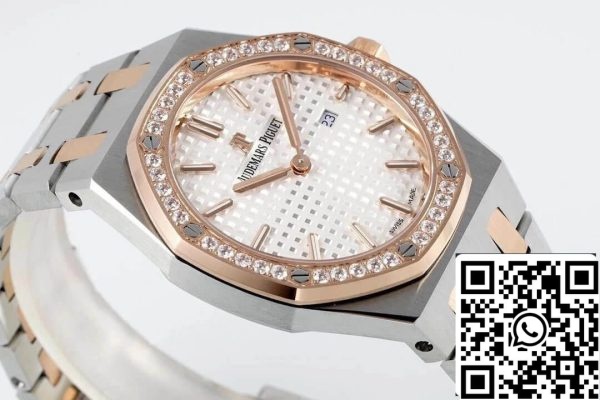 Audemars Piguet Royal Oak Quartz 33MM 67651SR ZZ 1261SR 01 1 1 Best Edition ZF Factory Fehér számlap EU Watch Store 8338 Audemars Piguet Royal Oak Quartz 33MM 67651SR.ZZ.1261SR.01 1:1 Best Edition ZF Factory Fehér számlap