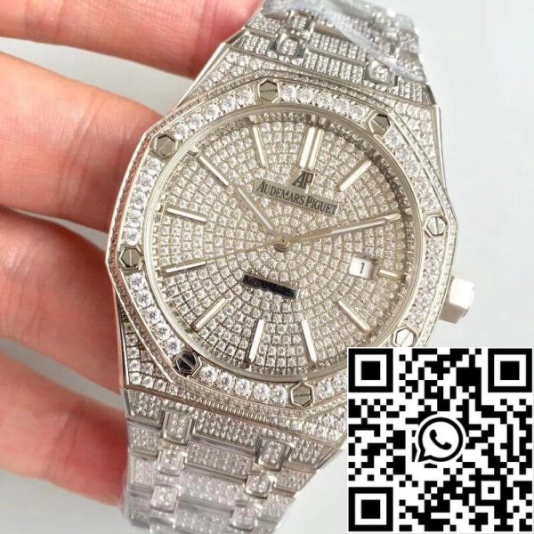 Audemars Piguet Royal Oak Series 15400 OR 1:1 Best Edition Swiss ETA3120 Full Diamond Dial EU Watch Store 861 Audemars Piguet Royal Oak Series 15400.OR 1:1 Best Edition Swiss ETA3120 Full Diamond Dial