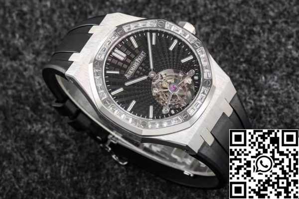 Audemars Piguet Royal Oak Tourbillon 1:1 Best Edition R8 Factory V3 Black Rubber Strap EU Watch Store 1151 Audemars Piguet Royal Oak Tourbillon 1:1 Best Edition R8 Factory V3 Black Rubber Strap