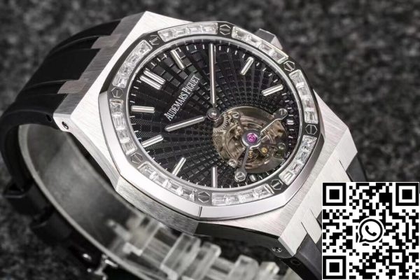 Audemars Piguet Royal Oak Tourbillon 1:1 Best Edition R8 Factory V3 Black Rubber Strap EU Watch Store 296 Audemars Piguet Royal Oak Tourbillon 1:1 Best Edition R8 Factory V3 Black Rubber Strap