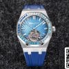 Audemars Piguet Royal Oak Tourbillon 1:1 Best Edition R8 Factory V3 Correa de caucho azul Tienda de relojes UE 9463 Audemars Piguet Royal Oak Tourbillon 1:1 Best Edition R8 Factory V3 Correa de caucho azul