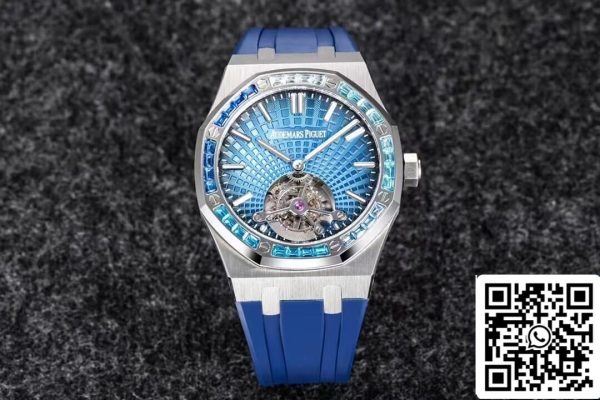 Audemars Piguet Royal Oak Tourbillon 1 1 Best Edition R8 Factory V3 Cinturino in gomma blu EU Watch Store 9463 Audemars Piguet Royal Oak Tourbillon 1:1 Best Edition R8 Factory V3 Cinturino in gomma blu