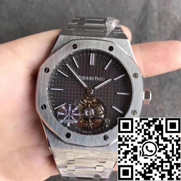 Audemars Piguet Royal Oak Tourbillon 26510PT OO 1220PT 01 1 1 Najlepsza edycja JF Factory Szara tarcza EU Watch Store 8497 Audemars Piguet Royal Oak Tourbillon 26510PT.OO.1220PT.01 1:1 Najlepsza edycja JF Factory Szara tarcza