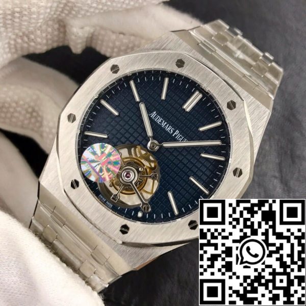 Audemars Piguet Royal Oak Tourbillon 26510ST OO 1220ST 01 1 1 Mejor Edición JF Factory Esfera Azul EU Watch Store 5597 Audemars Piguet Royal Oak Tourbillon 26510ST.OO.1220ST.01 1:1 Mejor Edición JF Factory Esfera Azul