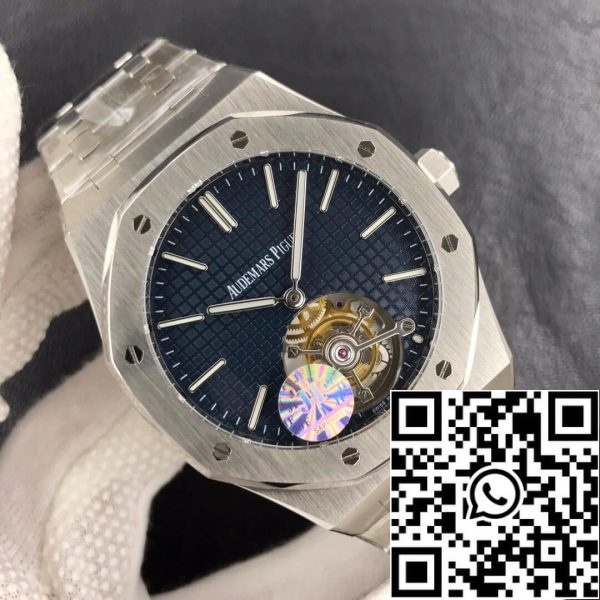 Audemars Piguet Royal Oak Tourbillon 26510ST OO 1220ST 01 1 1 Best Edition JF Factory Blue Dial EU Watch Store 7000 Audemars Piguet Royal Oak Tourbillon 26510ST.OO.1220ST.01 1:1 Best Edition JF Factory Blue Dial