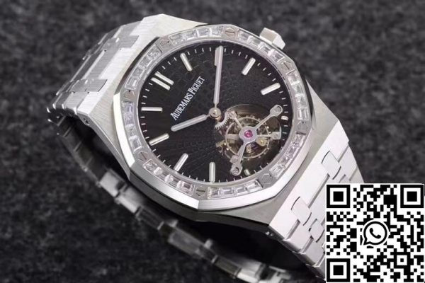 Audemars Piguet Royal Oak Tourbillon 26521BC ZZ 1220BC 01 1 1 Best Edition R8 Factory schwarzes Zifferblatt EU-Uhrengeschäft 3722 Audemars Piguet Royal Oak Tourbillon 26521BC.ZZ.1220BC.01 1:1 Best Edition R8 Factory schwarzes Zifferblatt