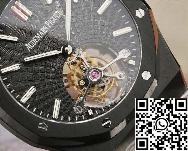 Audemars Piguet Royal Oak Tourbillon 26522CE OO 1225CE 01 1 1 Beste Editie R8 Fabriek Zwart Keramiek EU-Horlogewinkel 3131 Audemars Piguet Royal Oak Tourbillon 26522CE.OO.1225CE.01 1:1 Beste Editie R8 Fabriek Zwart Keramiek