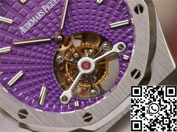 Audemars Piguet Royal Oak Tourbillon 26522ST OO 1220ST 01 R8 Gyár 1 1 Legjobb kiadás svájci Tourbillon lila számlap EU Watch Store 1370 Audemars Piguet Royal Oak Tourbillon 26522ST.OO.1220ST.01 R8 Gyár 1:1 Legjobb kiadás svájci Tourbillon lila számlap