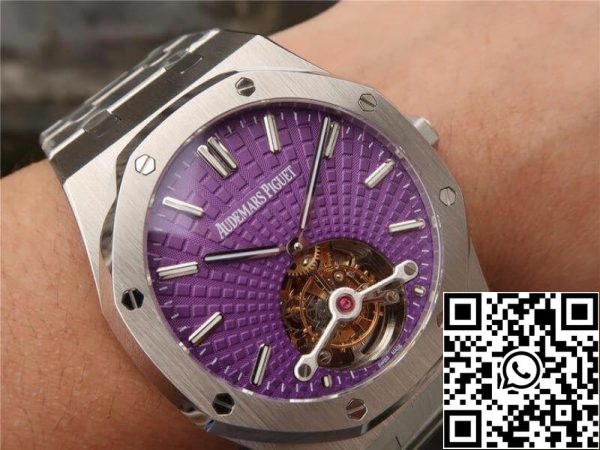 Audemars Piguet Royal Oak Tourbillon 26522ST.OO.1220ST.01 R8 Factory 1:1 Best Edition Swiss Tourbillon Purple Dial EU Watch Store 7550 Audemars Piguet Royal Oak Tourbillon 26522ST.OO.1220ST.01 R8 Factory 1:1 Best Edition Swiss Tourbillon Purple Dial