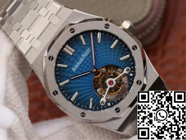 Audemars Piguet Royal Oak Tourbillon 26522TI OO 1220TI 01 1 1 Best Edition JF Factory Smoky Blue Dial EU kellokauppa 1244 Audemars Piguet Royal Oak Tourbillon 26522TI.OO.1220TI.01 1:1 Best Edition JF Factory Smoky Blue Dial