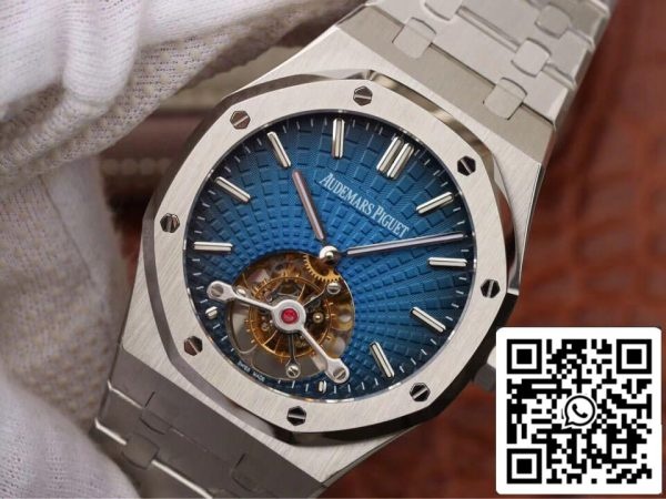 Audemars Piguet Royal Oak Tourbillon 26522TI OO 1220TI 01 1 1 Best Edition JF Factory Smoky Blue Dial EU-Horlogeswinkel 1705 Audemars Piguet Royal Oak Tourbillon 26522TI.OO.1220TI.01 1:1 Best Edition JF Factory Smoky Blue Dial