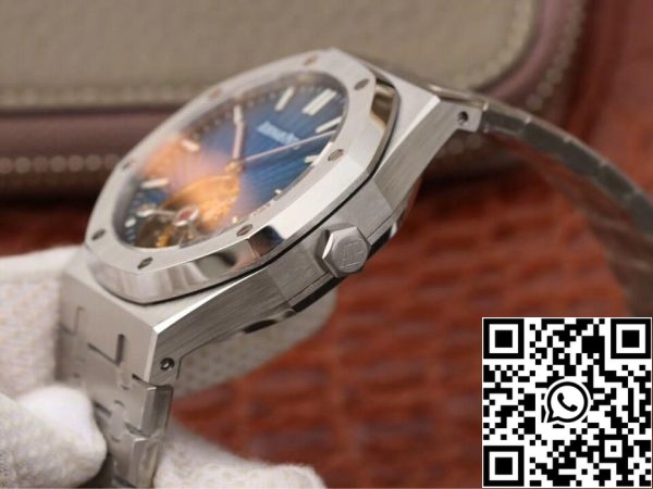 Audemars Piguet Royal Oak Tourbillon 26522TI OO 1220TI 01 1 1 Най-добро издание JF Factory Smoky Blue Dial EU Watch Store 2907 Audemars Piguet Royal Oak Tourbillon 26522TI.OO.1220TI.01 1:1 Най-добро издание JF Factory Smoky Blue Dial