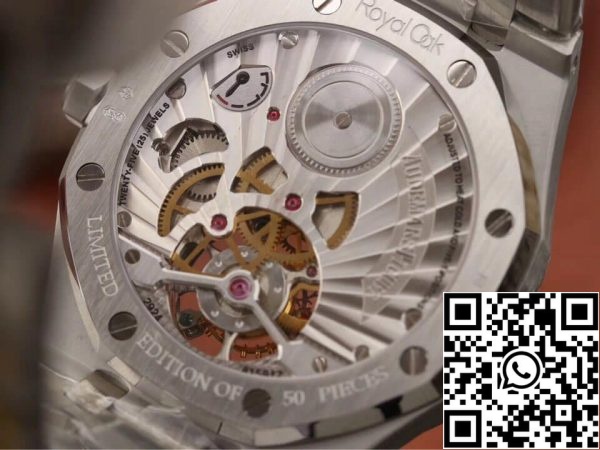 Audemars Piguet Royal Oak Tourbillon 26522TI OO 1220TI 01 1 1 Beste Editie JF Fabriek Rookblauwe Wijzerplaat EU-Horlogeswinkel 5310 Audemars Piguet Royal Oak Tourbillon 26522TI.OO.1220TI.01 1:1 Beste Editie JF Fabriek Rookblauwe Wijzerplaat