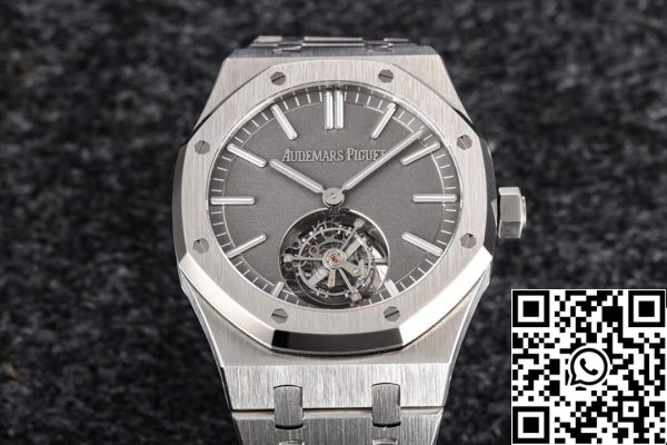 Audemars Piguet Royal Oak Tourbillon 26530TI OO 1220TI 01 1 1 Best Edition R8 Factory Dark Grey Dial US Replica óra 6365 Audemars Piguet Royal Oak Tourbillon 26530TI.OO.1220TI.01 1:1 Best Edition R8 Factory Dark Grey Dial