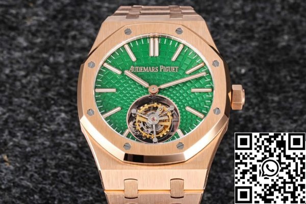 Audemars Piguet Royal Oak Tourbillon 26533OR OO 1220OR 01 1 1 Mejor Edición R8 Factory Esfera Verde US Reloj Replica 9518 Audemars Piguet Royal Oak Tourbillon 26533OR.OO.1220OR.01 1:1 Mejor Edición R8 Factory Esfera Verde