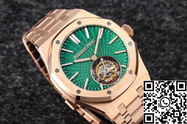 Audemars Piguet Royal Oak Tourbillon 26533OR OO 1220OR 01 1 1 Migliore Edizione R8 Fabbrica Quadrante Verde Replica Orologio 9677 Audemars Piguet Royal Oak Tourbillon 26533OR.OO.1220OR.01 1:1 Migliore Edizione R8 Fabbrica Quadrante Verde