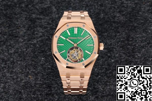 Audemars Piguet Royal Oak Tourbillon 26533OR OO 1220OR 01 1 1 Лучшее издание R8 завод зеленый циферблат США Реплика часы 9755 Audemars Piguet Royal Oak Tourbillon 26533OR.OO.1220OR.01 1:1 Лучшее издание R8 завод зеленый циферблат