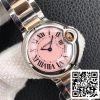 Ballon Bleu De Cartier 28MM 1 1 Best Edition V6 Factory V8 Rosa Zifferblatt Gold Armband US Replica Uhr 3694 Ballon Bleu De Cartier 28MM 1:1 Best Edition V6 Factory V8 Rosa Zifferblatt Gold Armband