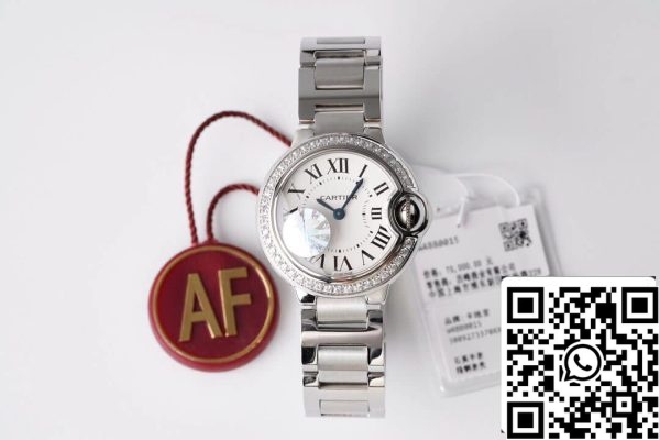 Ballon Bleu De Cartier 28MM W4BB0015 1 1 Mejor Edición AF Factory Esfera Blanca US Reloj Replica 182 Ballon Bleu De Cartier 28MM W4BB0015 1:1 Mejor Edición AF Factory Esfera Blanca