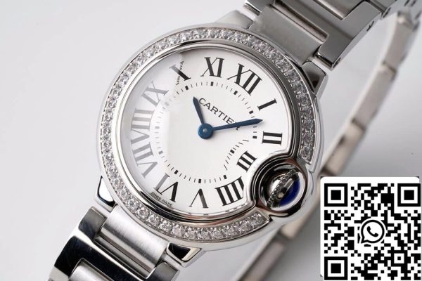 Ballon Bleu De Cartier 28MM W4BB0015 1 1 Best Edition AF Factory White Dial US Replica óra 8340 Ballon Bleu De Cartier 28MM W4BB0015 1:1 Best Edition AF Factory White Dial