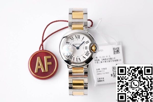 Ballon Bleu De Cartier 28MM W69007Z3 1 1 Лучшее издание AF завода белый циферблат США Реплика часы 6224 Ballon Bleu De Cartier 28MM W69007Z3 1:1 Лучшее издание AF завода белый циферблат