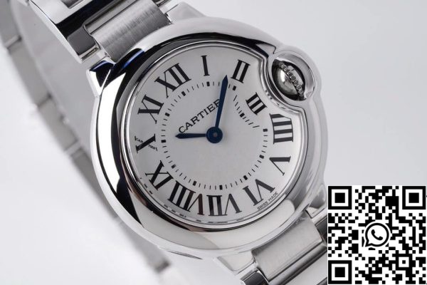 Ballon Bleu De Cartier 28MM W69010Z4 1 1 Melhor Edição AF Fábrica Mostrador Branco EUA Réplica Relógio 7622 Ballon Bleu De Cartier 28MM W69010Z4 1:1 Melhor Edição AF Fábrica Mostrador Branco