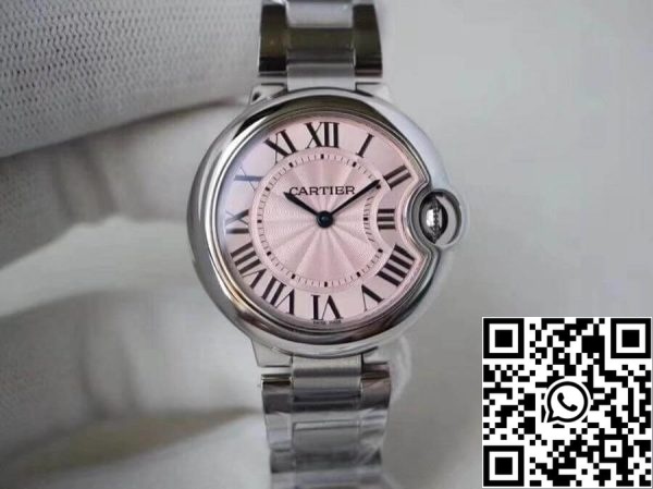 Ballon Bleu De Cartier 33 mm V6 Factory 1 1 Best Edition Swiss ETA076 Pink Dial US Replica Watch 2066 Ballon Bleu De Cartier 33 mm V6 Factory 1:1 Best Edition Swiss ETA076 Pink Dial