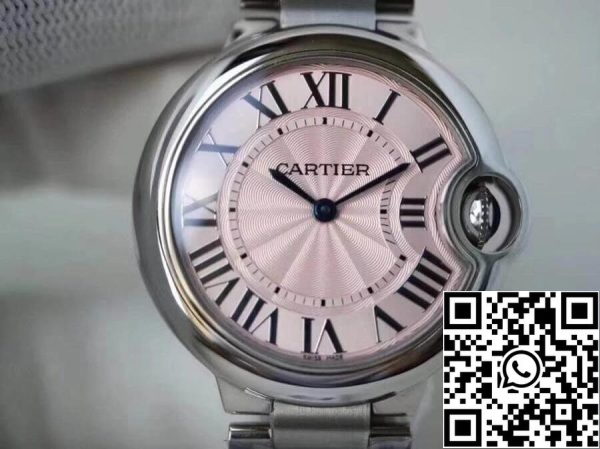 Ballon Bleu De Cartier 33 mm V6 Factory 1 1 Best Edition Swiss ETA076 Pink Dial US Replica Watch 375 Ballon Bleu De Cartier 33 mm V6 Factory 1:1 Best Edition Swiss ETA076 Pink Dial