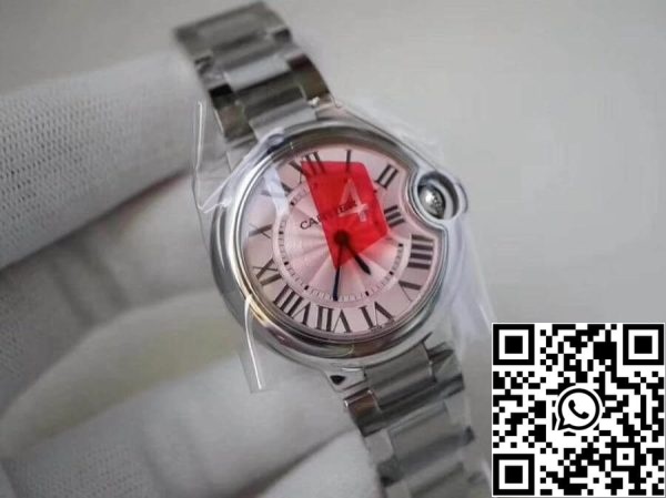 Ballon Bleu De Cartier 33 mm V6 Factory 1 1 Best Edition Swiss ETA076 Pink Dial US Replica Watch 9411 Ballon Bleu De Cartier 33 mm V6 Factory 1:1 Best Edition Swiss ETA076 Pink Dial