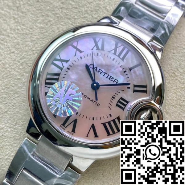 Ballon Bleu De Cartier 33MM 1 1 Mejor Edición AF Factory Esfera madreperla US Reloj Replica 5137 Ballon Bleu De Cartier 33MM 1 1 Mejor Edición AF Factory Esfera madreperla