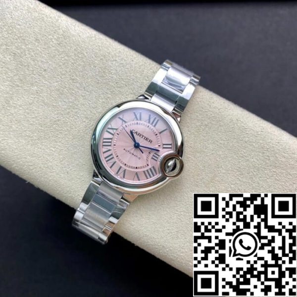 Ballon Bleu De Cartier 33MM W6920100 1 1 Best Edition V6 Factory Quadrante Rosa Replica Orologio 4328 Ballon Bleu De Cartier 33MM W6920100 1:1 Best Edition V6 Factory Quadrante Rosa