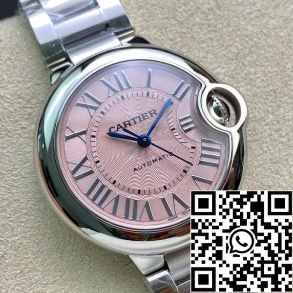 Ballon Bleu De Cartier 33MM W6920100 1 1 Best Edition V6 Factory Quadrante Rosa Replica Orologio 8229 Ballon Bleu De Cartier 33MM W6920100 1:1 Best Edition V6 Factory Quadrante Rosa