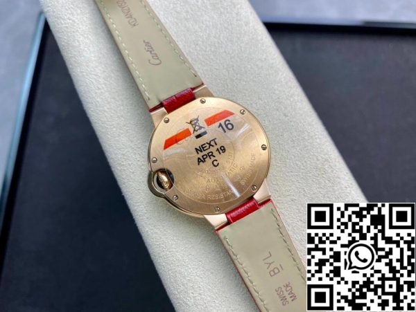 Ballon Bleu De Cartier 33MM WJBB0033 1 1 Best Edition 3K Factory Red Strap US Replica Watch 2199 Ballon Bleu De Cartier 33MM WJBB0033 1:1 Best Edition 3K Factory Red Strap