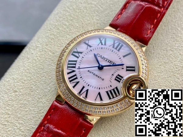 Ballon Bleu De Cartier 33MM WJBB0033 1 1 Лучшее издание 3K завод красный ремешок США Реплика часы 3813 Ballon Bleu De Cartier 33MM WJBB0033 1:1 Лучшее издание 3K завод красный ремешок