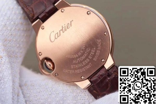 Ballon Bleu De Cartier 33mm Rosegold 1 1 Best Edition Brown Leather Strap Swiss ETA 2671 US Replica Orologio 1286 Ballon Bleu De Cartier 33mm Rosegold 1:1 Best Edition Brown Leather Strap Swiss ETA 2671