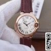 Ballon Bleu De Cartier 33mm Rosegold 1 1 Лучшее издание коричневый кожаный ремешок швейцарский ETA 2671 США Реплика часы 3947 Ballon Bleu De Cartier 33mm Rosegold 1:1 Лучшее издание коричневый кожаный ремешок швейцарский ETA 2671