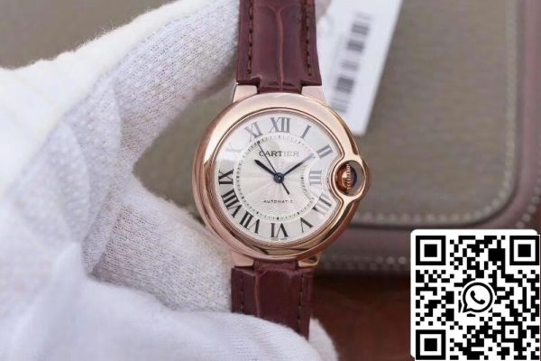 Ballon Bleu De Cartier 33mm Rosegold 1 1 най-доброто издание кафява кожена каишка швейцарски ETA 2671 САЩ реплика часовник 3947 Ballon Bleu De Cartier 33mm Rosegold 1: 1 най-доброто издание кафява кожена каишка швейцарски ETA 2671