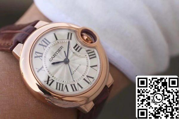 Ballon Bleu De Cartier 33mm Rosegold 1 1 най-доброто издание кафява кожена каишка швейцарски ETA 2671 САЩ реплика часовник 7552 Ballon Bleu De Cartier 33mm Rosegold 1: 1 най-доброто издание кафява кожена каишка швейцарски ETA 2671