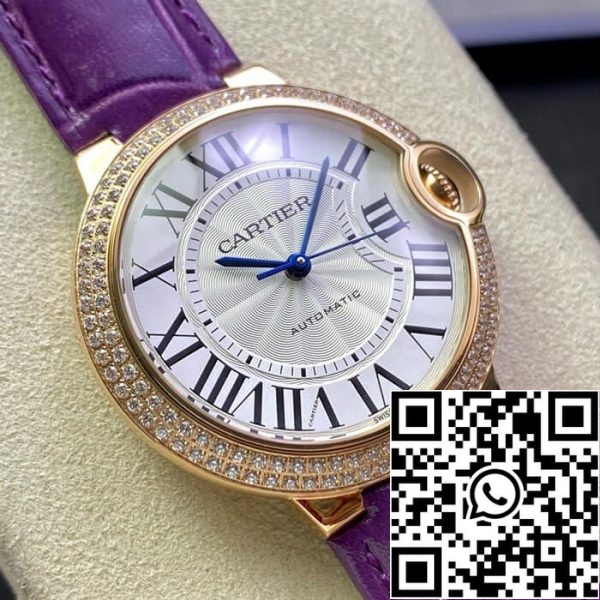 Ballon Bleu De Cartier 36MM WJBB0009 1 1 Най-доброто издание 3K Фабрика Диамант Безел САЩ Реплика часовник 7591 Ballon Bleu De Cartier 36MM WJBB0009 1: 1 Най-доброто издание 3K Фабрика Диамант Безел