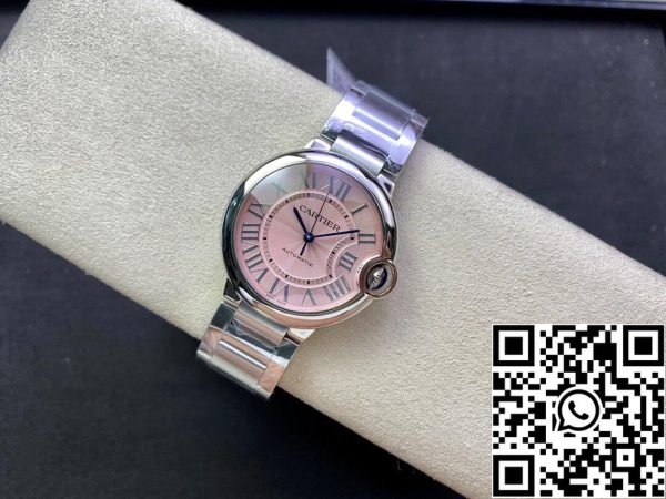 Ballon Bleu De Cartier 36MM WSBB0007 1 1 Best Edition 3K Factory Pink Dial US Réplica Relógio 2811 Ballon Bleu De Cartier 36MM WSBB0007 1:1 Best Edition 3K Factory Pink Dial