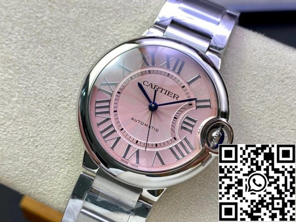 Ballon Bleu De Cartier 36MM WSBB0007 1 1 Най-доброто издание 3K Factory Pink Dial САЩ реплика часовник 3174 Ballon Bleu De Cartier 36MM WSBB0007 1: 1 Най-доброто издание 3K Factory Pink Dial