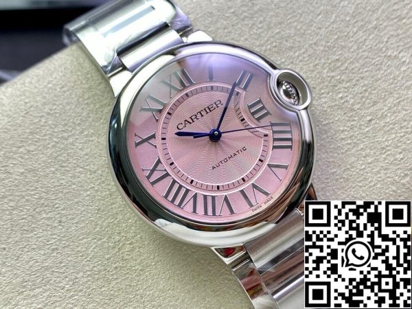 Ballon Bleu De Cartier 36MM WSBB0007 1 1 Best Edition 3K Factory Pink Dial Yhdysvaltain Replica katsella 8999 Ballon Bleu De Cartier 36MM WSBB0007 1:1 Best Edition 3K Factory Pink Dial